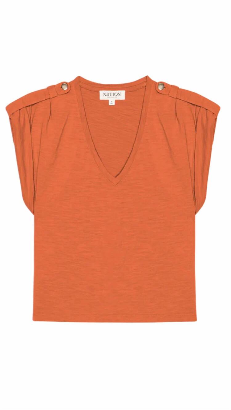 NEW NATION LTD women's cooper v neck tank top in camelia